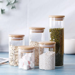 Bamboo-Seal Glass Storage Set